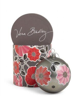 NWT Vera Bradley Ornament Cheery Blossoms Christmas Ornament 2014 Decorative Box